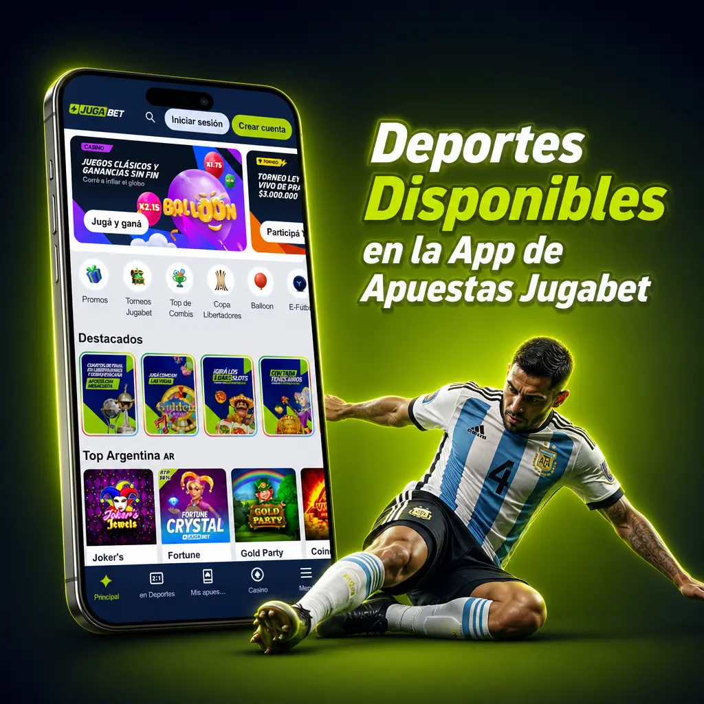 Deportes disponibles en Jugabet app: fútbol, básquet, tenis, eSports y más para apostar en vivo o en línea