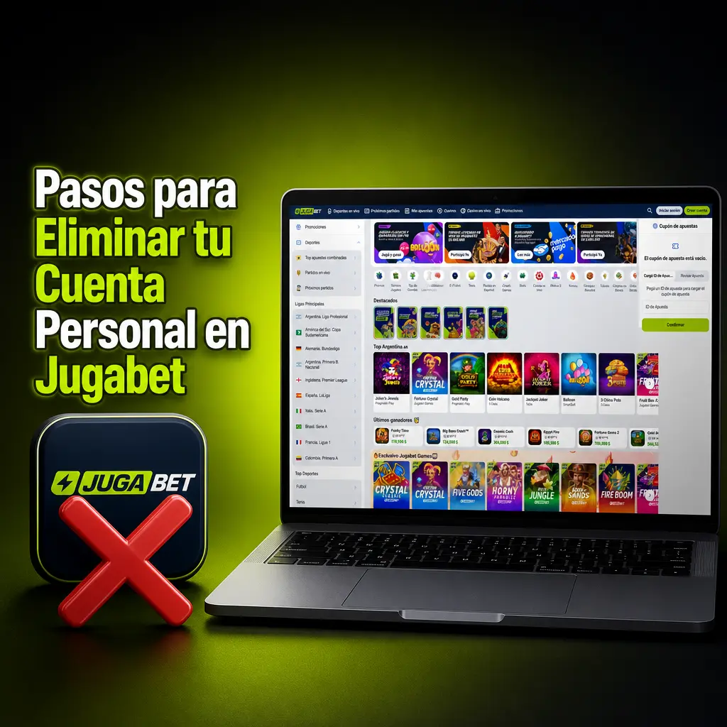 Pasos para eliminar tu cuenta en Jugabet: accedé a Mi perfil, seleccioná cerrar cuenta y confirmá tu identidad.