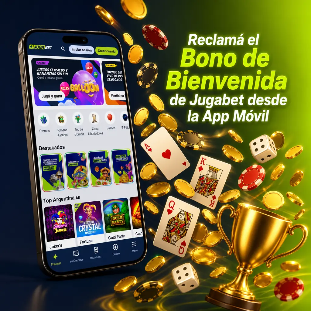 App móvil de Jugabet para reclamar bono de bienvenida 100% hasta $200.000 ARS en Android e iOS